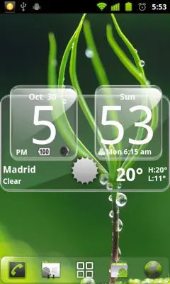 Sense Analog Glass Clock 4x2 android App screenshot 1