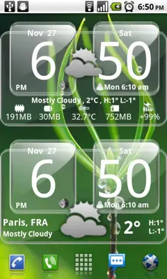 Sense Analog Glass Clock 4x2 android App screenshot 5